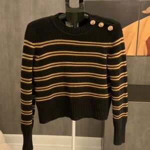 ba&sh Navy and Gold stripped Knit Sweater S